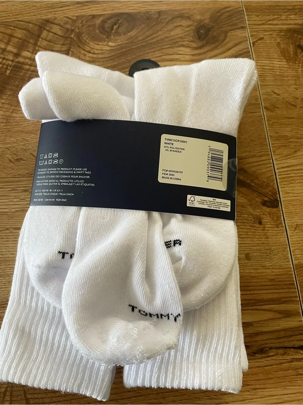 Tommy Hilfiger White Crew Cushion Socks with Signature Flag - 5 Pack
